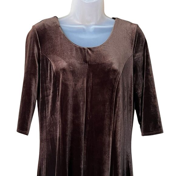 Chadwick's of Boston Brown Velvet Maxi Dress Sz M Fairy Forest Whimsigoth Castle - Picture 9 of 16